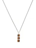 Tom Wood Mini Cushion pendant Tiger Eye necklace - Silver