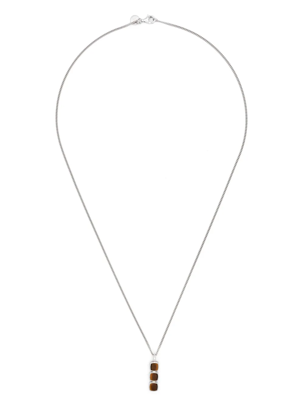 Tom Wood Cube-pendant Tiger Eye Necklace | Silver | FARFETCH BN