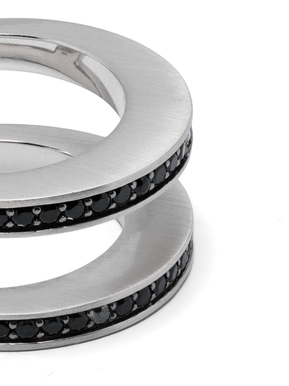 Shop Tom Wood Vault Double Black Spinel Slip-on Ring In Silber