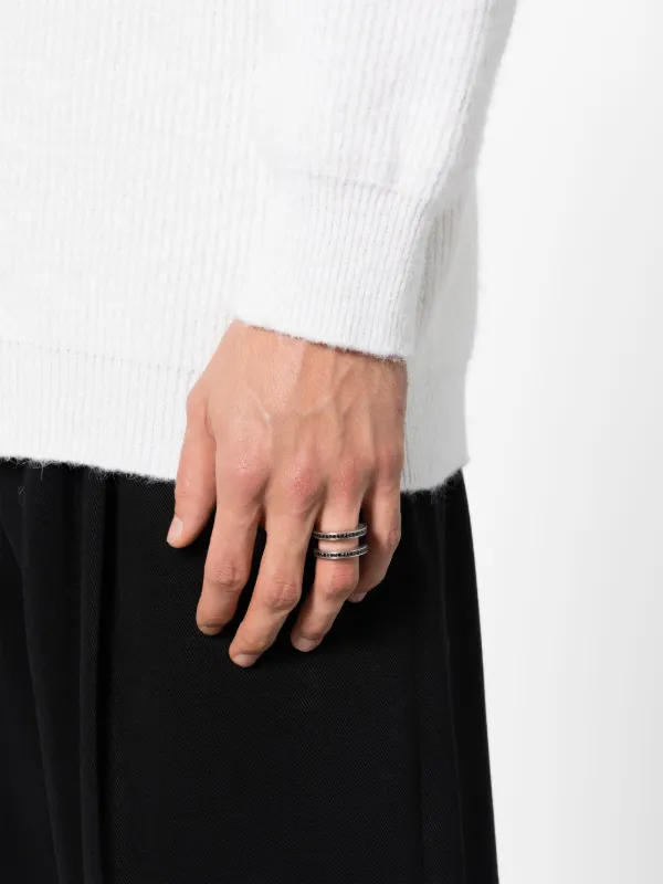 Tomwood Vault Double リング Tom Wood Vault Double Black Spinel slip-on Ring | Silver | FARFETCH