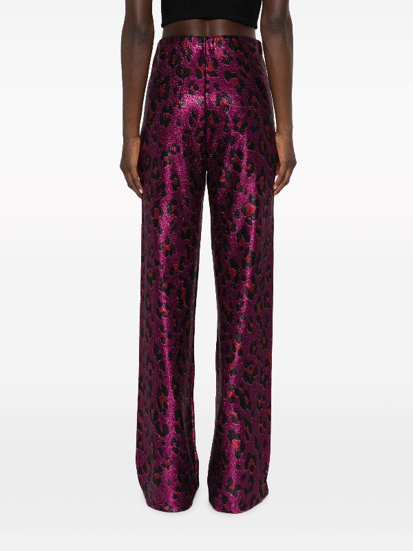 Purple leopard sale print trousers