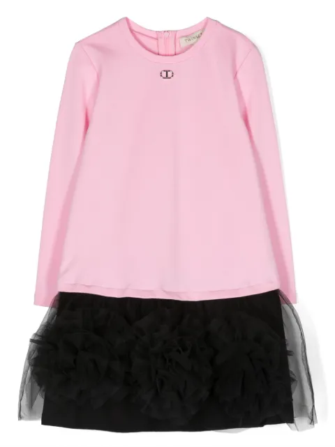 TWINSET Kids logo-plaque layered dress