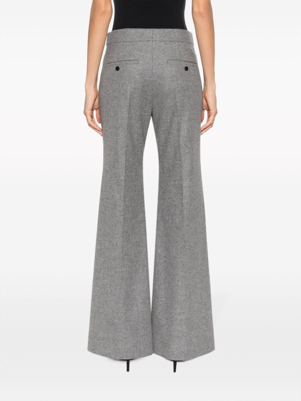 Shop Givenchy Flared Felted Trousers In Grey