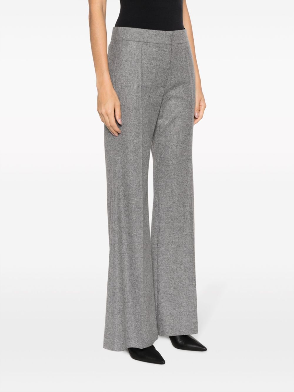 Shop Givenchy Flared Felted Trousers In Grey