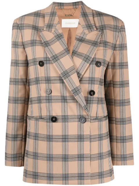 ZIMMERMANN Luminosity checked double-breasted blazer