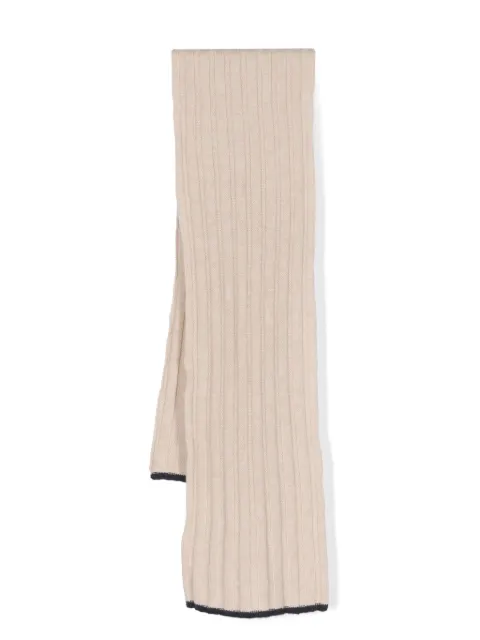 Brunello Cucinelli Kids bufanda de cachemira tejida de canalé