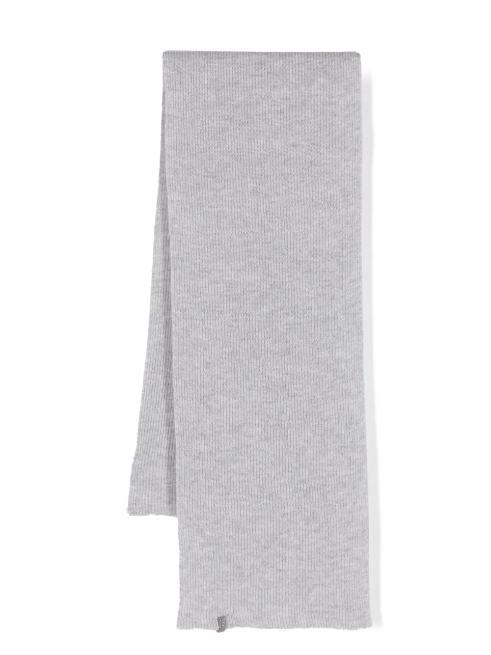 Brunello Cucinelli Kids' Monili-chain Cashmere Scarf In Gray