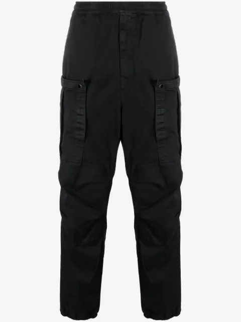 Stone Island Compass-patch cotton cargo trousers