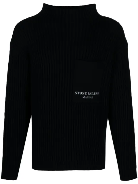 Stone Island virgin wool ribbed-knit jumper