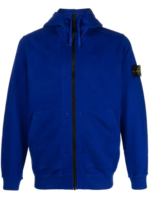 Stone Island Compass-patch cotton hoodie