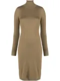 JOSEPH roll-neck knitted midi dress - Brown