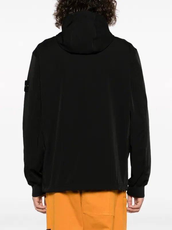 Stone Island コンパスロゴ フーデッド ジャケット | ブラック