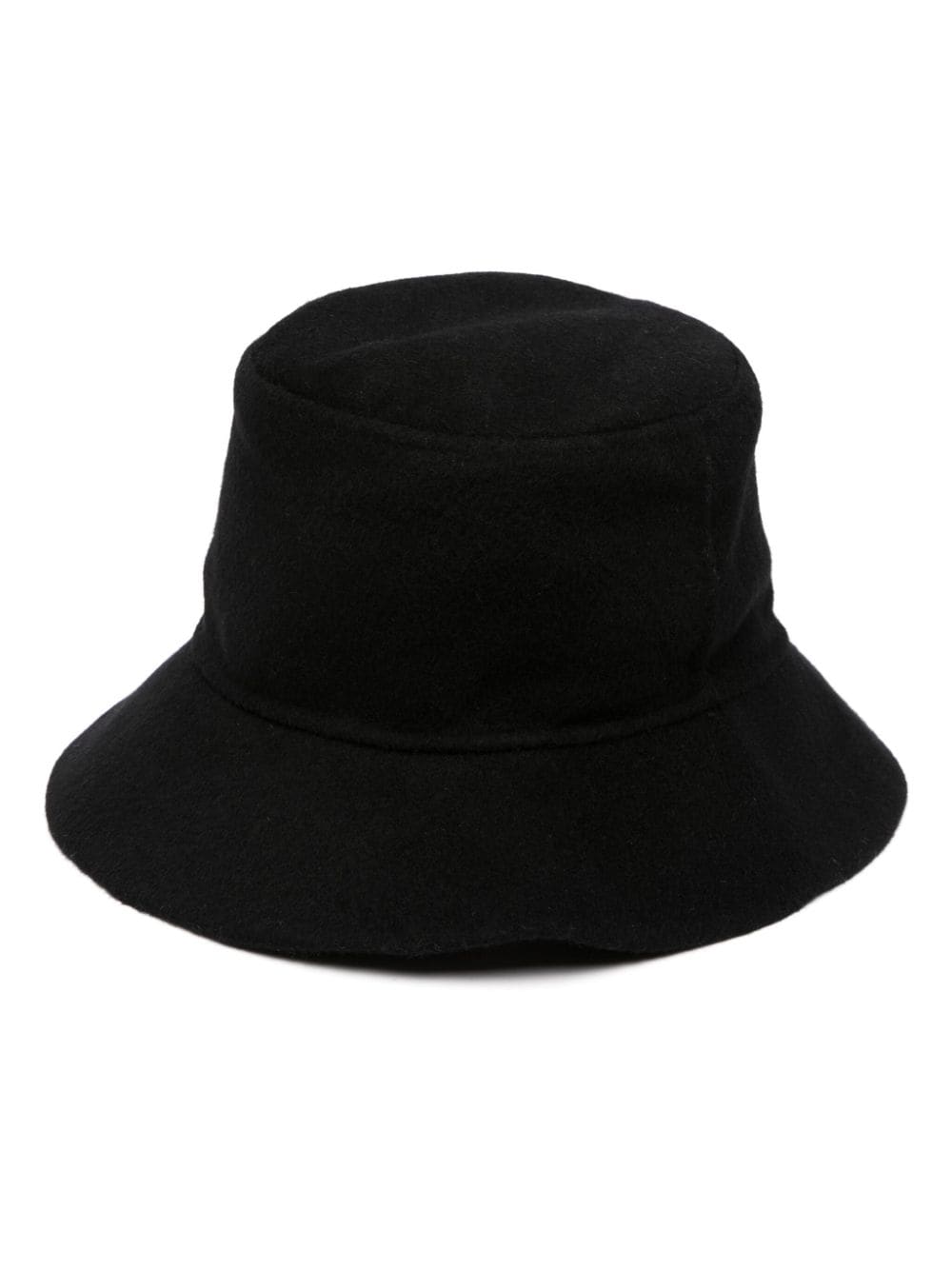 Shop P.a.r.o.s.h Flat-crown Wool Bucket Hat In Black