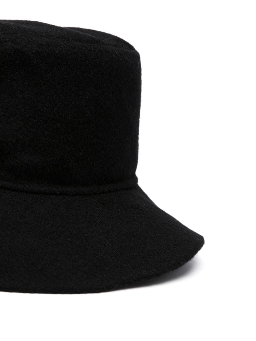 Shop P.a.r.o.s.h Flat-crown Wool Bucket Hat In Black