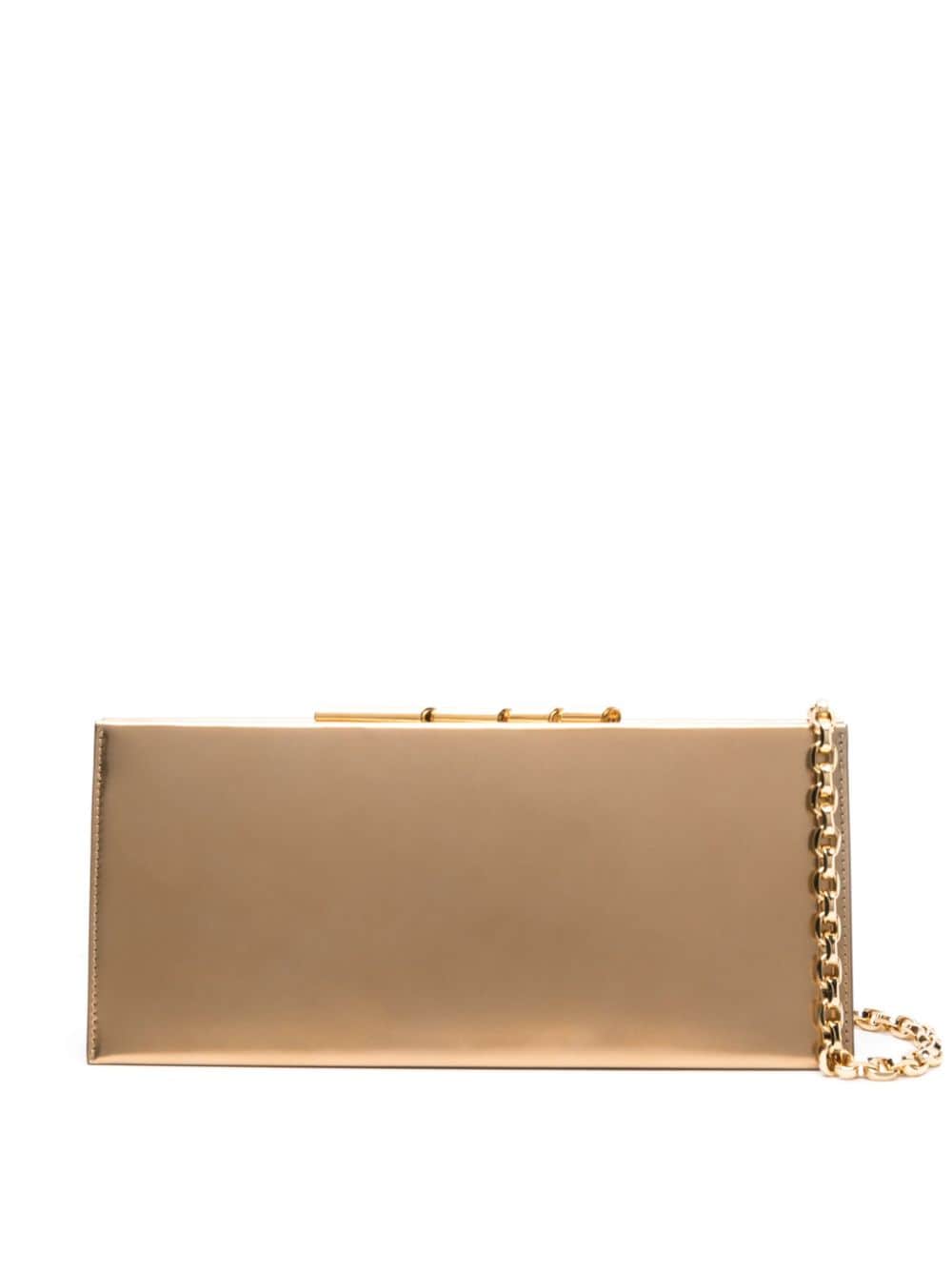 Lanvin Sequence Metallic Leather Clutch Bag In Gold