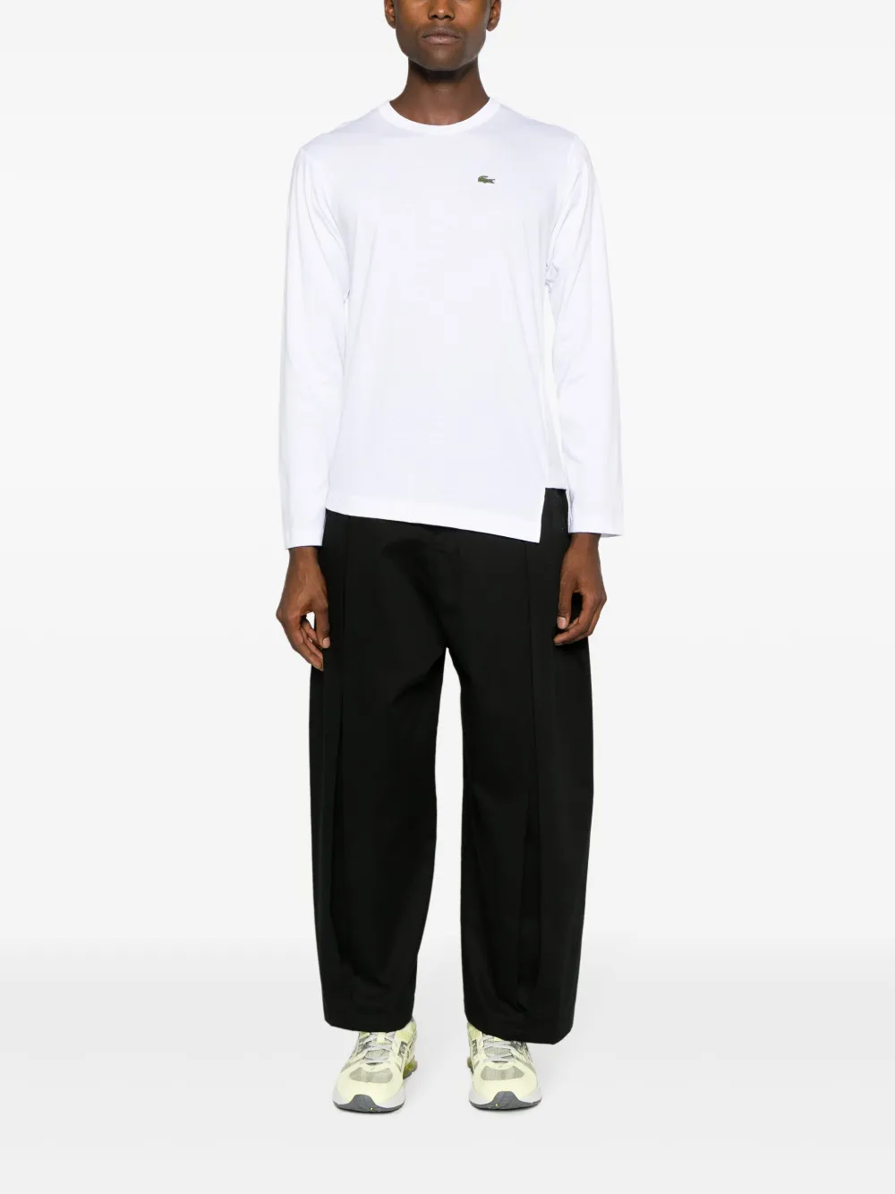 Comme Des Garçons Shirt x Lacoste logo-embroidered cotton T-shirt - Wit