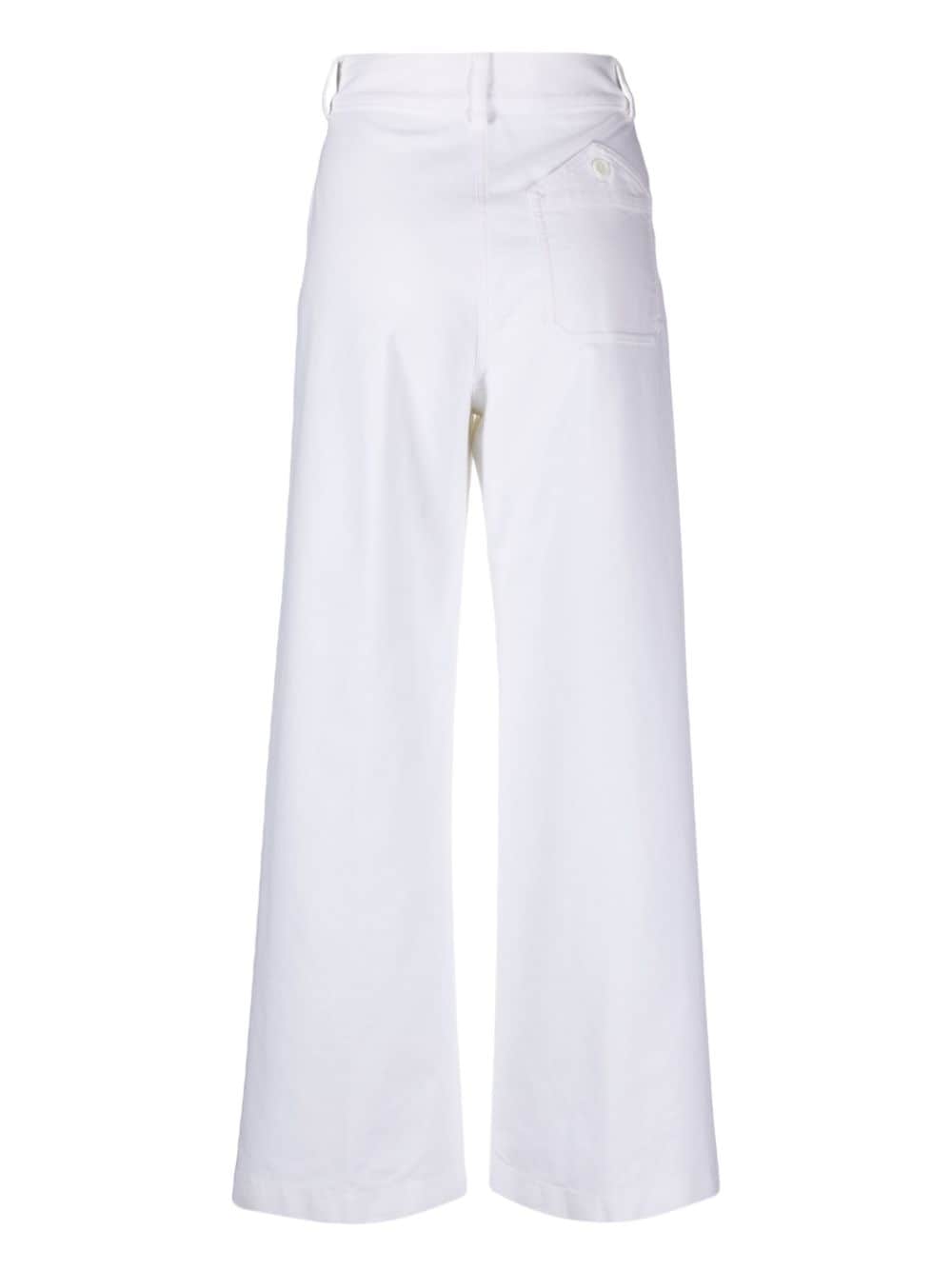 ASPESI wide-leg cotton trousers - Wit