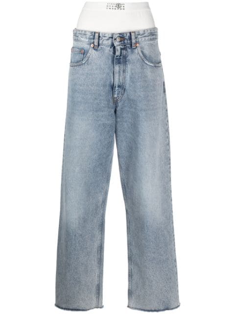 MM6 Maison Margiela layered wide-leg jeans