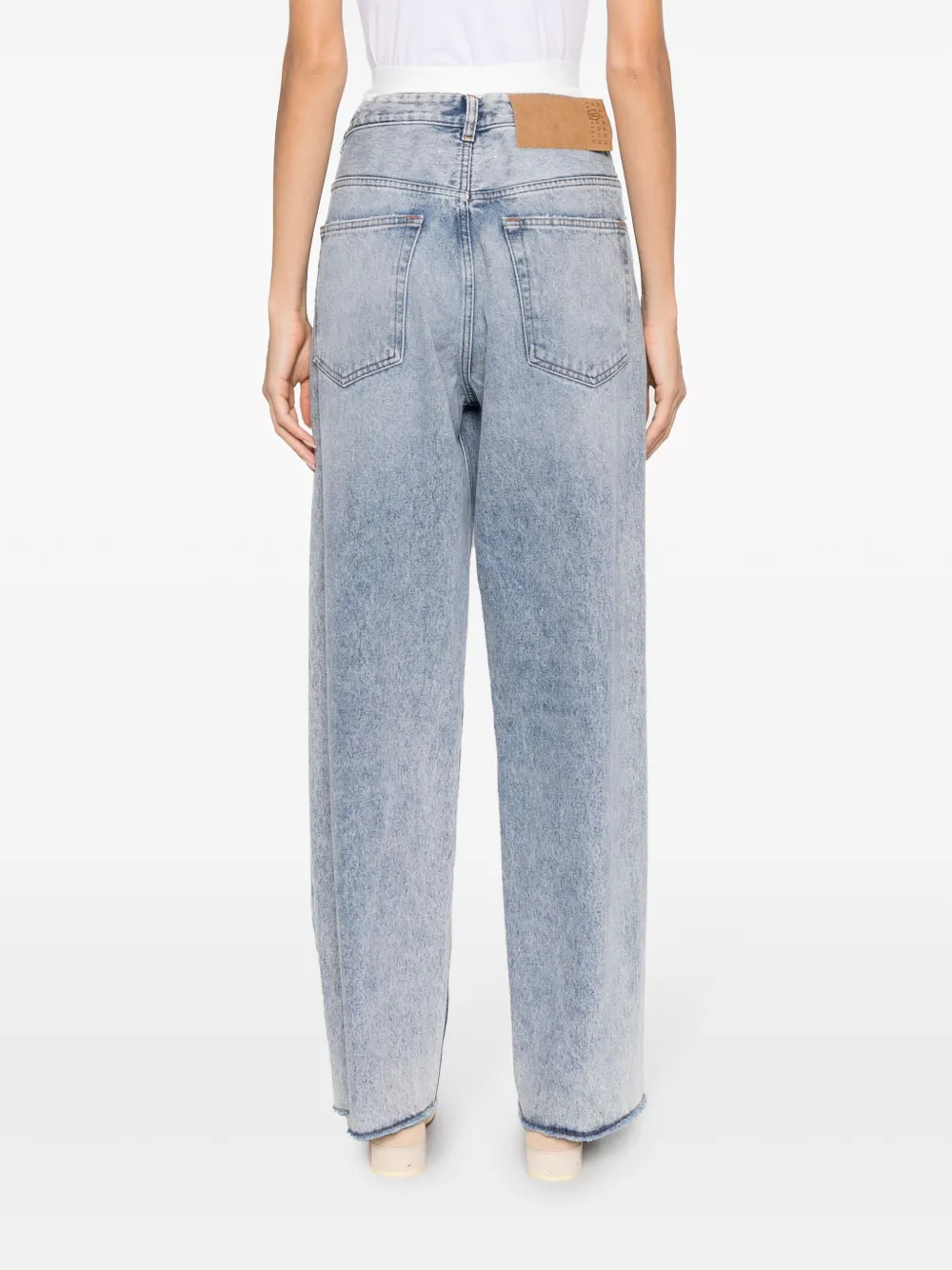 MM6 Maison Margiela wide-leg Drawstring Jeans - Farfetch