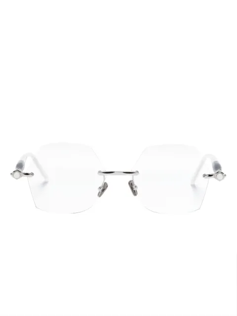 Kuboraum logo-print geometric-frame glasses