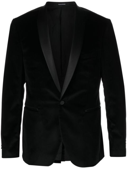 Tagliatore velvet-finish shawl blazer Men