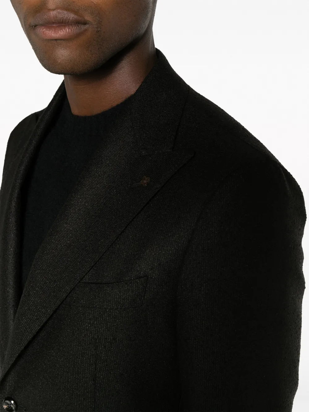 Tagliatore Single-breasted Lurex Blazer In Brown