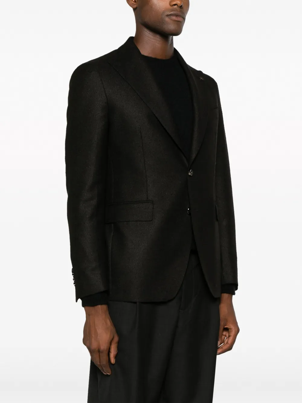 Tagliatore Single-breasted Lurex Blazer In Brown