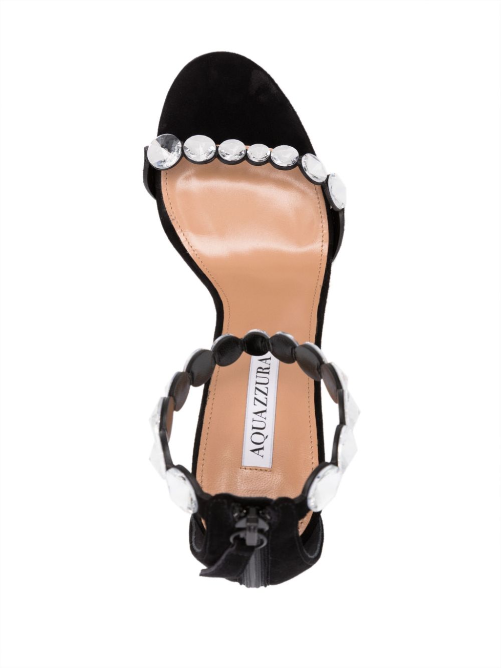 Shop Aquazzura Maxi Tequila 110mm Crystal-embellished Sandals In Black