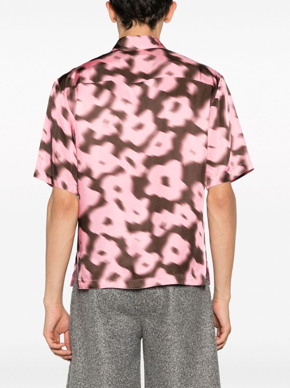 Shop Sandro Floral-print Short-sleeve Shirt In Pink
