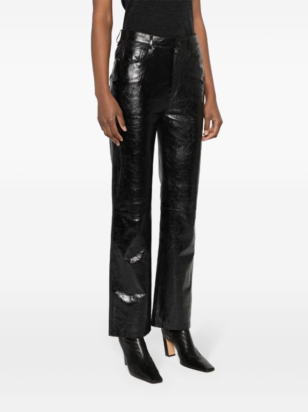 Claudie Pierlot faux leather straight leg Trousers Farfetch