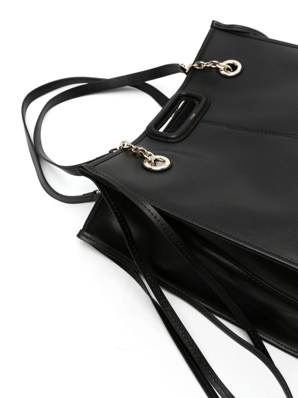 Shop Maje Fringed Leather Tote Bag In Black