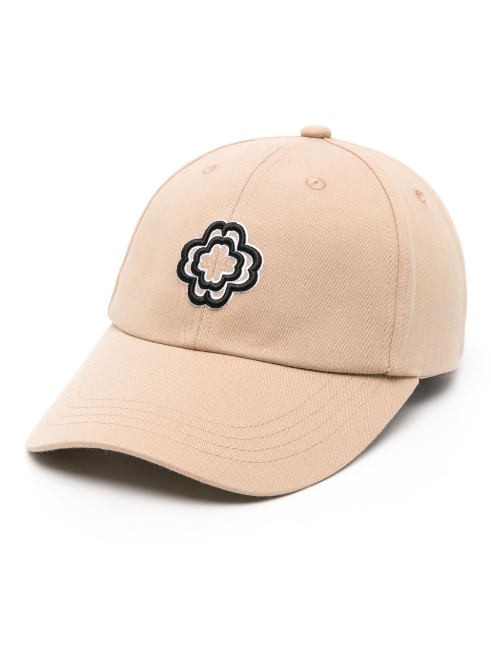 clover-embroidered cotton cap