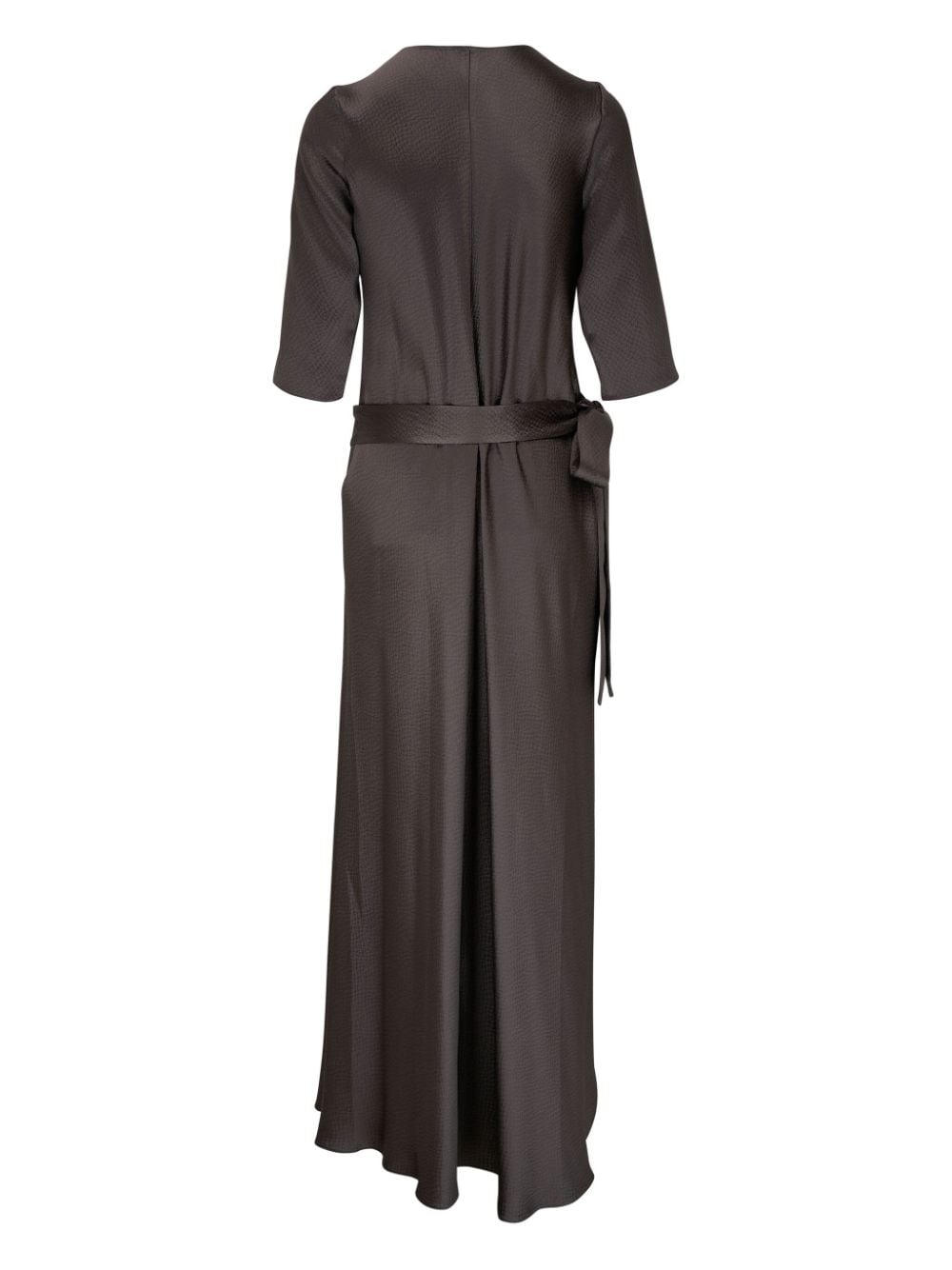 Shop Peter Cohen Wrap Silk Dress In Brown