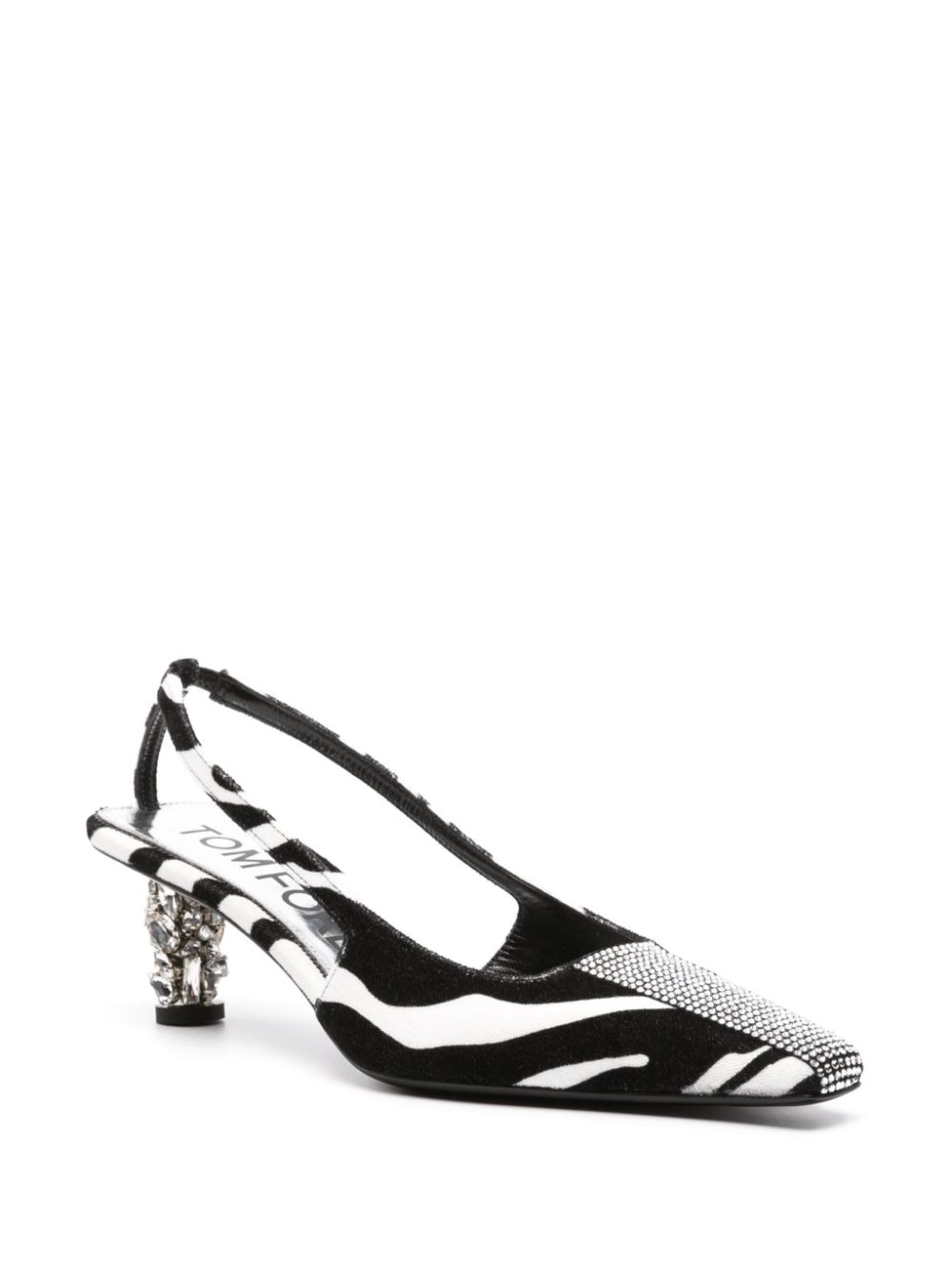 TOM FORD 70mm zebra-print slingback pumps - Zwart