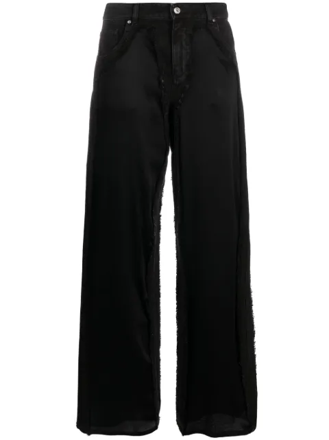 Blumarine high-waist satin-panelled jeans