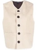 Soeur V-neck faux-shearling vest - Neutrals