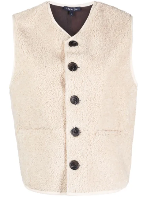 Soeur V-neck faux-shearling vest