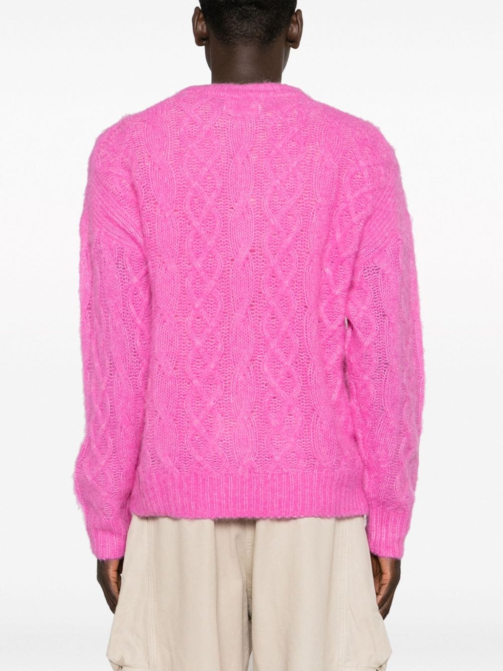 Shop Isabel Marant Anson Cable-knit Jumper In Rosa