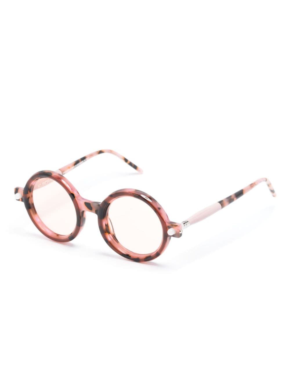 Shop Kuboraum Tortoiseshell-effect Round-frame Sunglasses In Pink