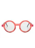 Kuboraum P1 round-frame tinted sunglasses - Red