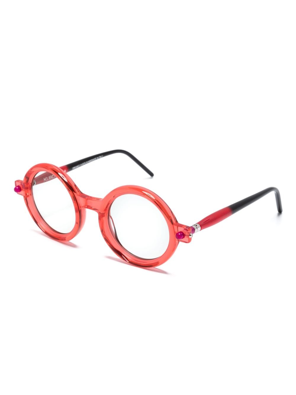 Shop Kuboraum P1 Round-frame Tinted Sunglasses In Red