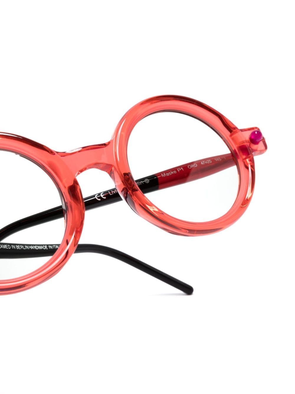 Shop Kuboraum P1 Round-frame Tinted Sunglasses In Red