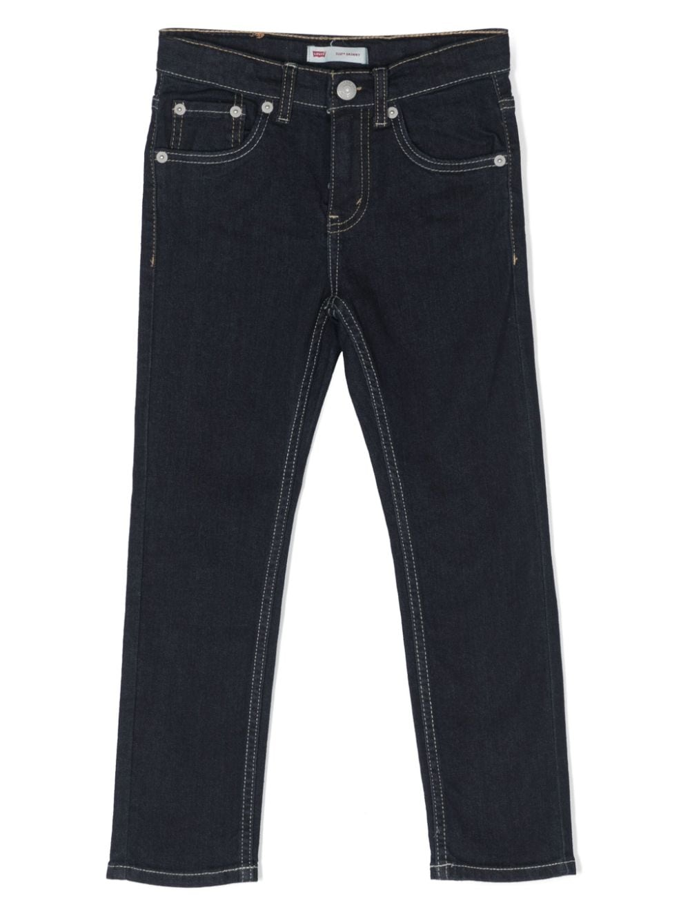 Shop Levi's Straight-leg Contrast-stitching Jeans In Blue