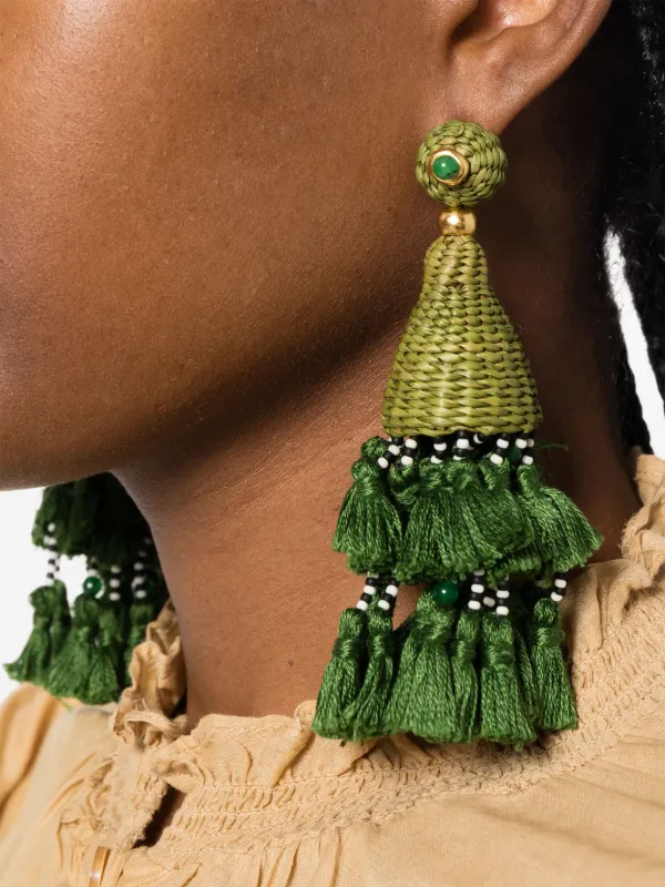 Green tassel new arrivals earrings
