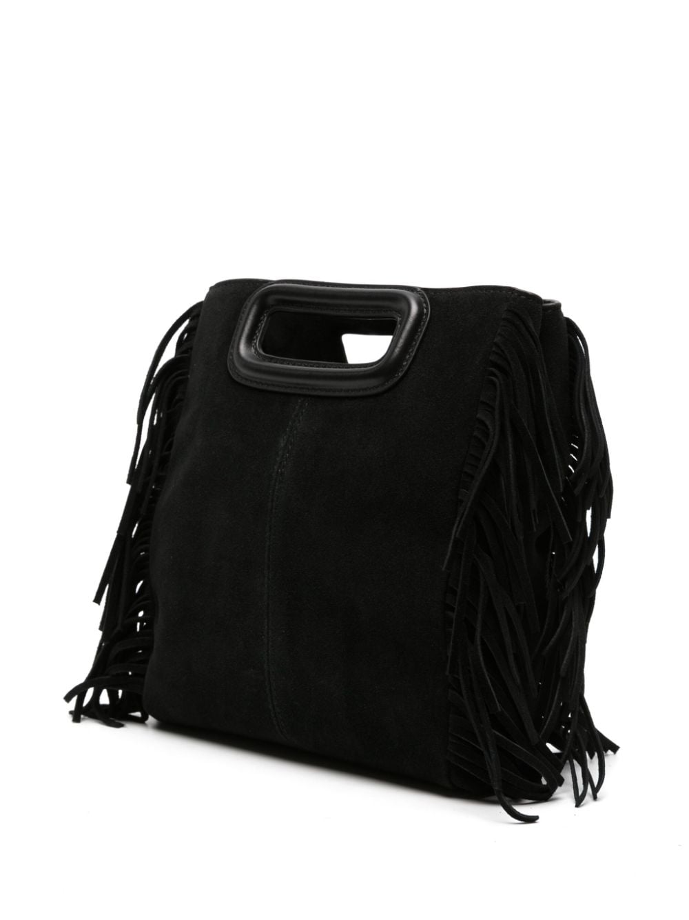 Shop Maje M Studded Suede Mini Bag In Black