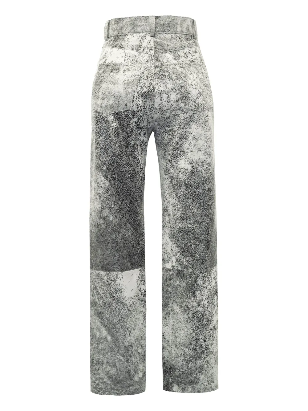 DANCASSAB Ruth leren broek met gerafeld effect Grijs