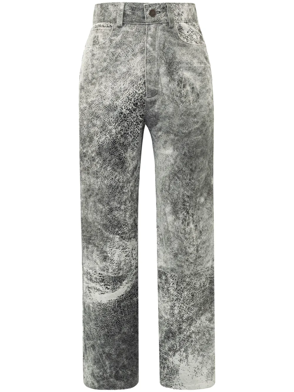 DANCASSAB Ruth distressed-effect leather trousers