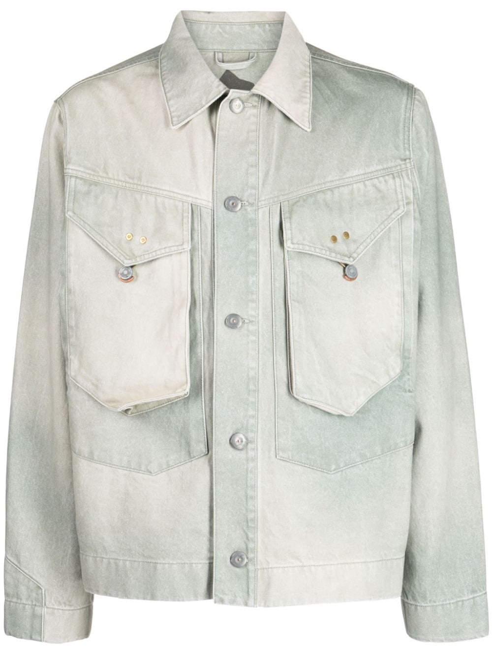 Objects Iv Life Panelled Denim Jacket In Green