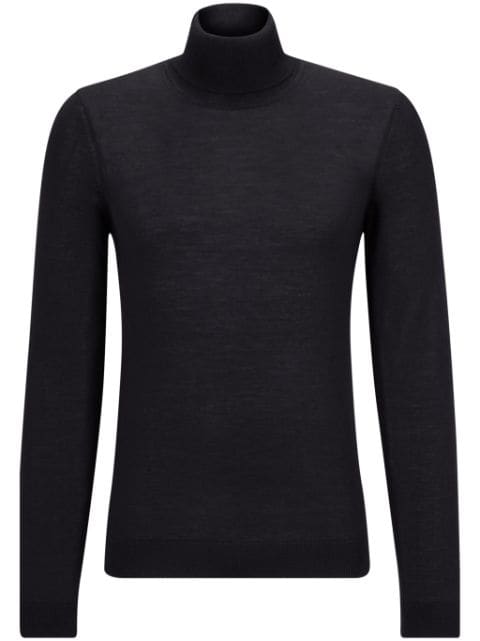 BOSS cotton roll-neck jumper