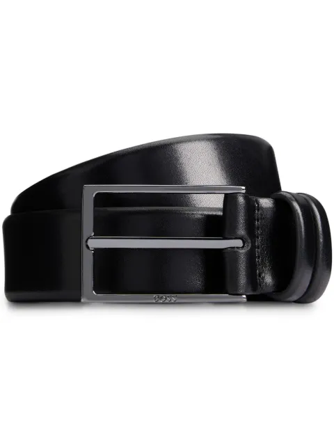 BOSS logo-engraved leather belt